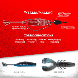 Rapala CrushCity Cleanup Craw | Soft Craw Lure for Bass Fishing