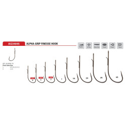 Mustad Alpha Grip Finesse Flipping Hooks for Soft Plastics | Bass, Carp & Camping