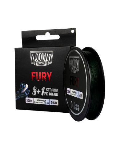 Loomis Fury Braid 8X +1 300m Moss Green – Braided Fishing Line | Bass, Carp & Camping