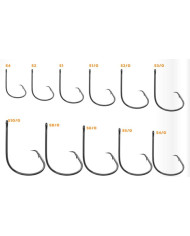 LAND-IT Circle Black Nickel Offset Fishing Hook | Bass, Carp & Camping