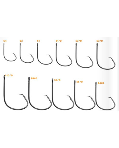 LAND-IT Circle Black Nickel Offset Fishing Hook | Bass, Carp & Camping