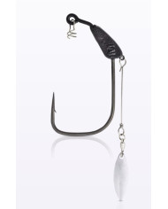 Mustad Alpha-Grip Assault Wide Gap Bladed Weighted Hook | Bass, Carp & Camping