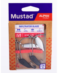 Mustad Alpha-Grip Assault Wide Gap Bladed Weighted Hook | Bass, Carp & Camping