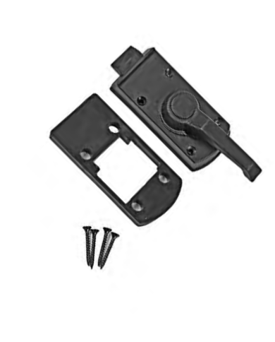 Complete Caravan Door Lock Black Polyamide with Keys | Bass, Carp & Camping