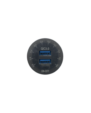 LUMENO Dual QC USB Charger & Voltmeter for Caravans, Campers, Boats & Cars | Bass, Carp & Camping
