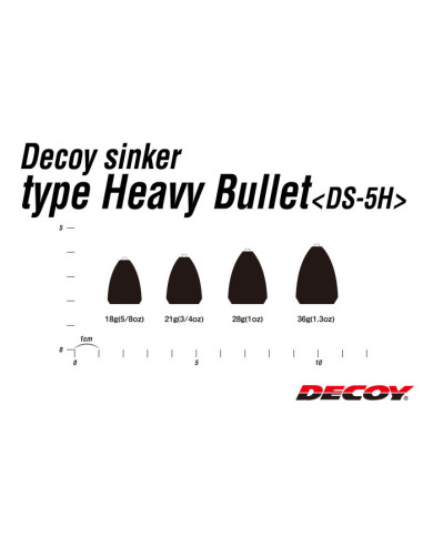 Decoy DS-5H Heavy Bullet Sinker | Texas & Carolina Rig Weights | Bass, Carp & Camping