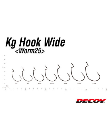 Decoy Worm25 KG Wide Gap Hook | Super Wide Worm Hook | Bass, Carp & Camping