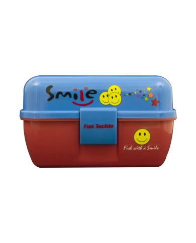 Smile Kiddies Blue Tackle Box | Kids Fishing Tackle Box | Bass, Carp & Camping
