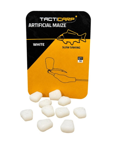 Tacticarp Artificial Slow sinking White Maize | Carp Fishing Baits | Bass, Carp & Camping
