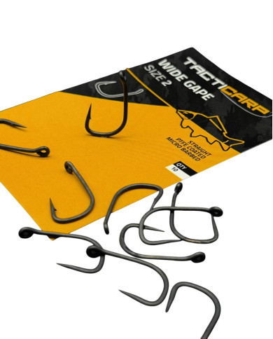 Tacticarp Straight Wide Gape Specimen Carp Hooks | Bass, Carp & Camping