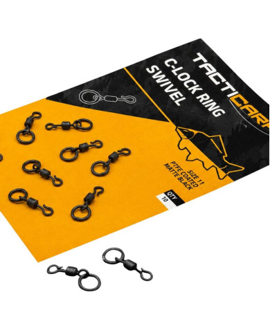 Tacticarp C-lock ring swivel | Strong Carp Fishing Rig Connector | Bass, Carp & Camping