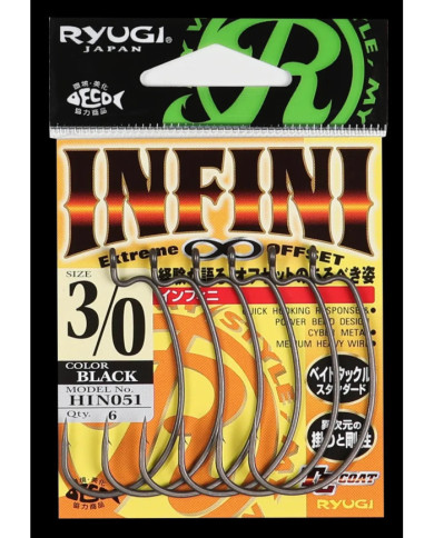 Ryugi Japan Infini Offset Wide Gap Hook | Bass, Carp & Camping