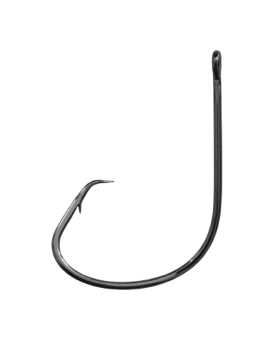 LAND-IT Circle Black Nickel Offset Fishing Hook | Bass, Carp & Camping
