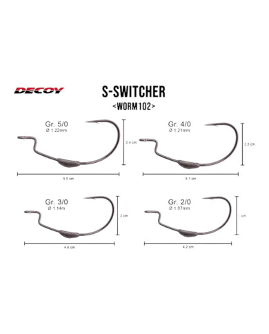 Decoy Worm102 Keel Weighted Switcher Hook | Bass, Carp & Camping