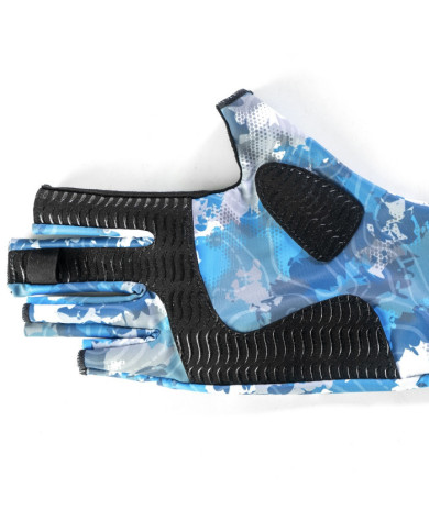 Blue Rorschach Sun Protection Gloves | Bass, Carp & Camping