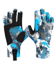 Blue Rorschach Sun Protection Gloves | Bass, Carp & Camping