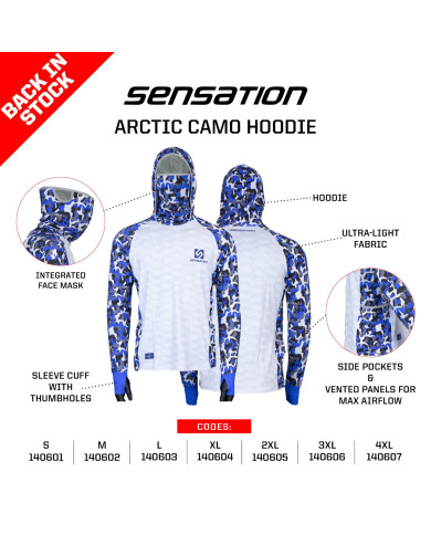 Sensation Arctic Camo Hoodie | Bass, Carp & Camping